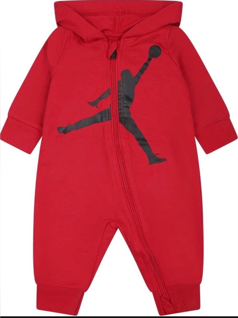 Jordan Baby Jumpman HBR Hooded Coverall Romper - Gym Red (Size 3M)